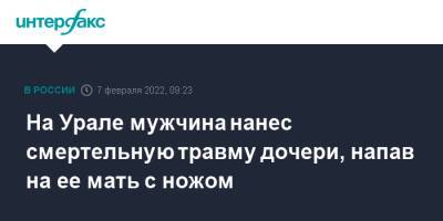 Александр Бастрыкин - На Урале мужчина нанес смертельную травму дочери, напав на ее мать с ножом - interfax.ru - Москва - Россия - Челябинская обл.