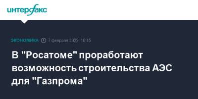 В "Росатоме" проработают возможность строительства АЭС для "Газпрома" - interfax.ru - Москва