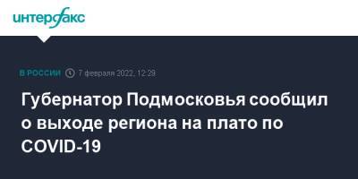 Андрей Воробьев - Губернатор Подмосковья сообщил о выходе региона на плато по COVID-19 - interfax.ru - Москва - Московская обл.