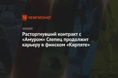 Расторгнувший контракт с «Амуром» Слепец продолжит карьеру в финском «Кярпяте» - championat.com - Финляндия - Рига