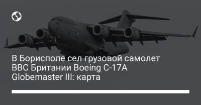 В Борисполе сел грузовой самолет ВВС Британии Boeing C-17A Globemaster III: карта - liga.net - Россия - Украина - Крым - Англия - Львов - Лондон - Варшава