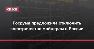 Госдума предложила отключить электричество майнерам в России - rb.ru - Россия
