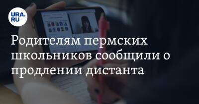 Родителям пермских школьников сообщили о продлении дистанта - ura.news - Пермь