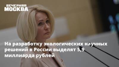 Виктория Абрамченко - На разработку экологических научных решений в России выделят 5,9 миллиарда рублей - vm.ru - Россия - Экология