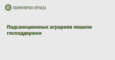 Подсанкционных аграриев лишили господдержки - epravda.com.ua - Украина - Аграрии - Снбо