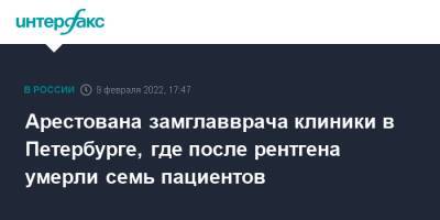 Евгений Попов - Арестована замглавврача клиники в Петербурге, где после рентгена умерли семь пациентов - interfax.ru - Москва - Россия - Санкт-Петербург - Петербург