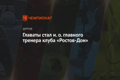 Главаты стал и. о. главного тренера клуба «Ростов-Дон» - championat.com - Россия - Токио - Япония - Швеция