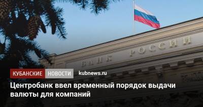 Центробанк ввел временный порядок выдачи валюты для компаний - kubnews.ru - Россия - США