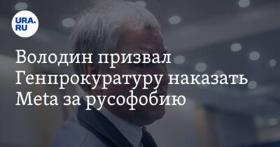 Вячеслав Володин - Энди Стоун - Володин призвал Генпрокуратуру наказать Meta за русофобию - ura.news - Россия - Украина