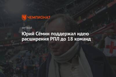 Юрий Семин - Арина Лаврова - Юрий Сёмин поддержал идею расширения РПЛ до 18 команд - championat.com