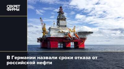 Роберт Хабек - В Германии назвали сроки отказа от российской нефти - secretmag.ru - Россия - Германия