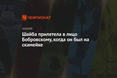 Сергей Бобровский - Шайба прилетела в лицо Бобровскому, когда он был на скамейке - championat.com - Россия - Лос-Анджелес - шт.Флорида