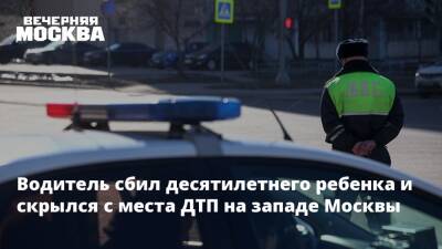 Водитель сбил десятилетнего ребенка и скрылся с места ДТП на западе Москвы - vm.ru - Москва - На - Госавтоинспекция