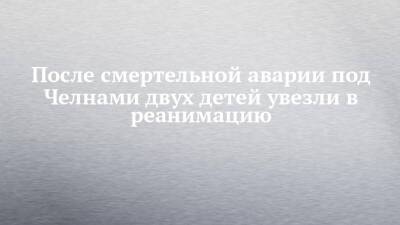 После смертельной аварии под Челнами двух детей увезли в реанимацию - chelny-izvest.ru - Набережные Челны