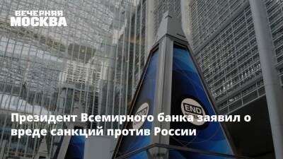 Владимир Путин - Президент Всемирного банка заявил о вреде санкций против России - vm.ru - Россия - США - Украина - Белоруссия