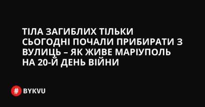 Тіла загиблих тільки сьогодні почали прибирати з вулиць – як живе Маріуполь на 20-й день війни - bykvu.com - Украина - Росія - місто Маріуполь