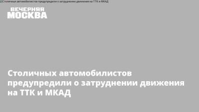 Столичных автомобилистов предупредили о затруднении движения на ТТК и МКАД - vm.ru - Москва - Москва