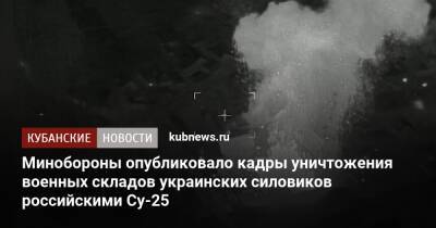 Минобороны опубликовало кадры уничтожения военных складов украинских силовиков российскими Су-25 - kubnews.ru - Россия - Украина - Минобороны