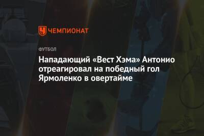 Андрей Ярмоленко - Нападающий «Вест Хэма» Антонио отреагировал на победный гол Ярмоленко в овертайме - championat.com - Украина