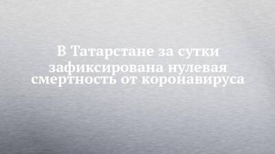 В Татарстане за сутки зафиксирована нулевая смертность от коронавируса - chelny-izvest.ru - респ. Татарстан - Скончался