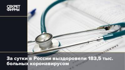 За сутки в России выздоровели 183,5 тыс. больных коронавирусом - secretmag.ru - Россия - Башкирия - Санкт-Петербург - Свердловская обл. - Самарская обл.