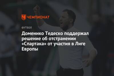 Доменико Тедеско - Доменико Тедеско поддержал решение об отстранении «Спартака» от участия в Лиге Европы - championat.com - Москва - Россия - Катар