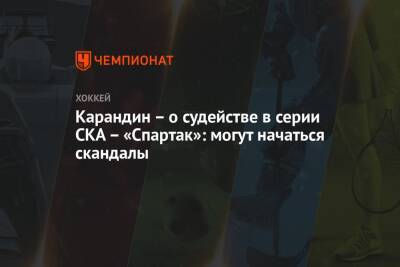 Юрий Карандин - Карандин – о судействе в серии СКА – «Спартак»: могут начаться скандалы - championat.com - Москва - Санкт-Петербург