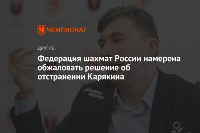 Сергей Карякин - Аркадий Дворкович - Андрей Филатов - Федерация шахмат России намерена обжаловать решение об отстранении Карякина - championat.com - Россия
