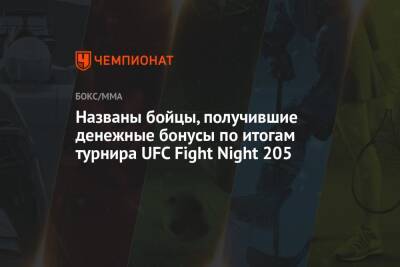 Названы бойцы, получившие денежные бонусы по итогам турнира UFC Fight Night 205 - championat.com