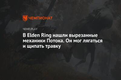 В Elden Ring нашли вырезанные механики Потока. Он мог лягаться и щипать травку - championat.com