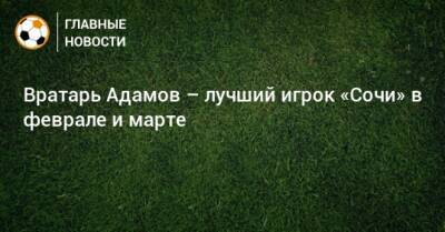 Денис Адамов - Вратарь Адамов – лучший игрок «Сочи» в феврале и марте - bombardir.ru - Сочи