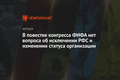 Андрей Панков - Алексей Сорокин - В повестке конгресса ФИФА нет вопроса об исключении РФС и изменении статуса организации - championat.com - Доха