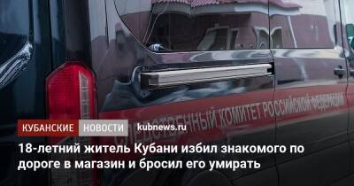 18-летний житель Кубани избил знакомого по дороге в магазин и бросил его умирать - kubnews.ru - Краснодарский край - Кубани - Следственный Комитет