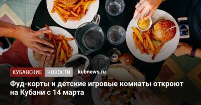Вениамин Кондратьев - Фуд-корты и детские игровые комнаты откроют на Кубани с 14 марта - kubnews.ru - Краснодарский край