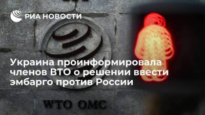 Владимир Путин - Украина проинформировала членов ВТО о решении ввести экономическое эмбарго против России - smartmoney.one - Россия - Украина - ЛНР - Женева