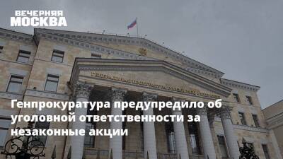 Генпрокуратура предупредило об уголовной ответственности за незаконные акции - vm.ru - Москва - Россия