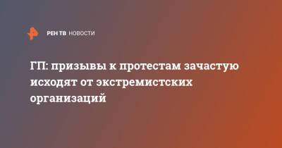ГП: призывы к протестам зачастую исходят от экстремистских организаций - ren.tv - Россия - ДНР - ЛНР
