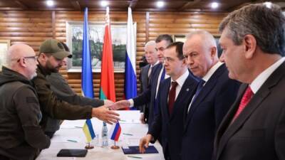 Давид Арахамия - Леонид Слуцкий - Владимир Мединский - Александр Фомин - Борис Грызлов - Михаил Подоляк - Андрей Руденко - Алексей Резников - Переговоры России и Украины: стороны договорились о гуманитарных коридорах - fokus-vnimaniya.com - Россия - Украина - Белоруссия