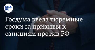 Госдума ввела тюремные сроки за призывы к санкциям против РФ - ura.news - Россия - Украина