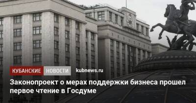 Законопроект о мерах поддержки бизнеса прошел первое чтение в Госдуме - kubnews.ru - Россия