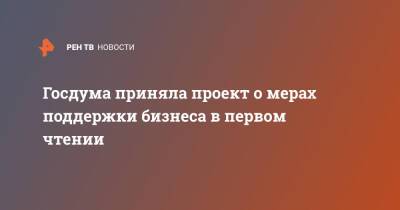 Госдума приняла проект о мерах поддержки бизнеса в первом чтении - ren.tv - Крым