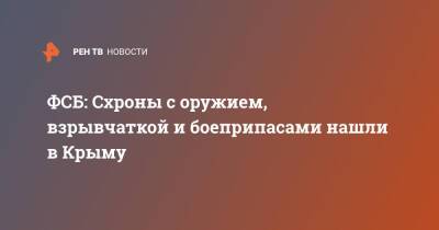 ФСБ: Схроны с оружием, взрывчаткой и боеприпасами нашли в Крыму - ren.tv - Россия - Крым