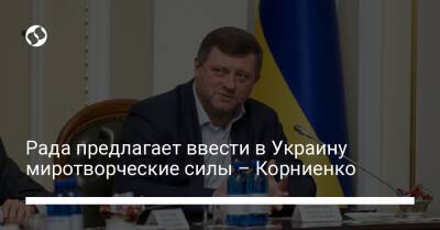 Александр Корниенко - Рада предлагает ввести в Украину миротворческие силы – Корниенко - liga.net - Россия - Украина