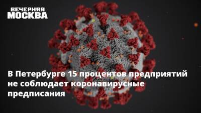 Евгений Тимаков - В Петербурге 15 процентов предприятий не соблюдает коронавирусные предписания - vm.ru - Санкт-Петербург - Санкт-Петербург