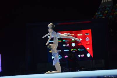 Константин Шапиро - Из Израиля - Спортсменки из Израиля заняли первое место среди женских пар на Всемирных соревнованиях по акробатической гимнастике в Баку (ФОТО) - trend.az - США - Израиль - Франция - Азербайджан