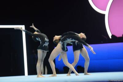 Азербайджанская женская группа занимает второе промежуточное место на Всемирных соревнованиях по акробатической гимнастике (ФОТО) - trend.az - Азербайджан
