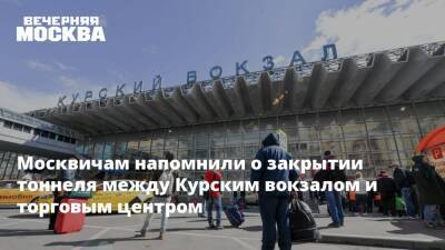 Москвичам напомнили о закрытии тоннеля между Курским вокзалом и торговым центром - vm.ru - Москва - Курск - Москва