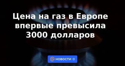 Цена на газ в Европе впервые превысила 3000 долларов - smartmoney.one - Россия