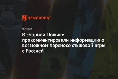 Андрей Панков - В сборной Польше прокомментировали информацию о возможном переносе стыковой игры с Россией - championat.com - Россия - Англия - Швейцария - Польша - Швеция - Чехия - Ирландия - Катар - Албания