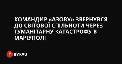 Командир «Азову» звернувся до світової спільноти через гуманітарну катастрофу в Маріуполі - bykvu.com - Украина - Росія - місто Маріуполь